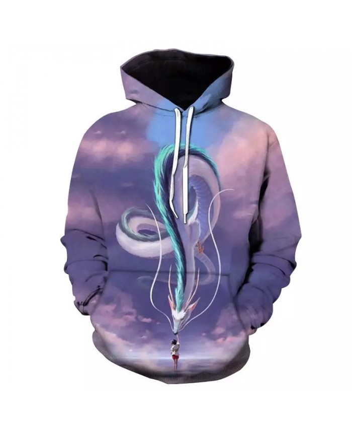 Autumn And Winter Boys And Girls Hoodies 3d Printing Cartoon Spirited Away Sweatshirt Anime Harajuku Fashion Casual Top
