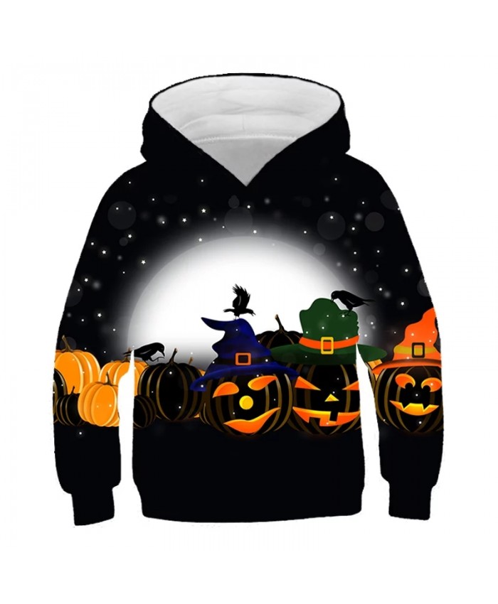 2021 Halloween Pumpkin Lanterns Newest Print Kids Hoodies Fashion Boys Girls Hoodie Pullover Child Costume Hoodies Sweatshirt