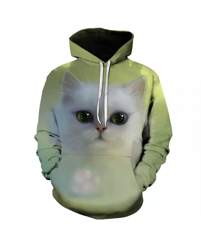 2021 Fall New Men's And Women's Hoodies Long Sleeve 3d Printing Cute Cat Sweatshirt Pullover Men's And Women's Fashion Tops