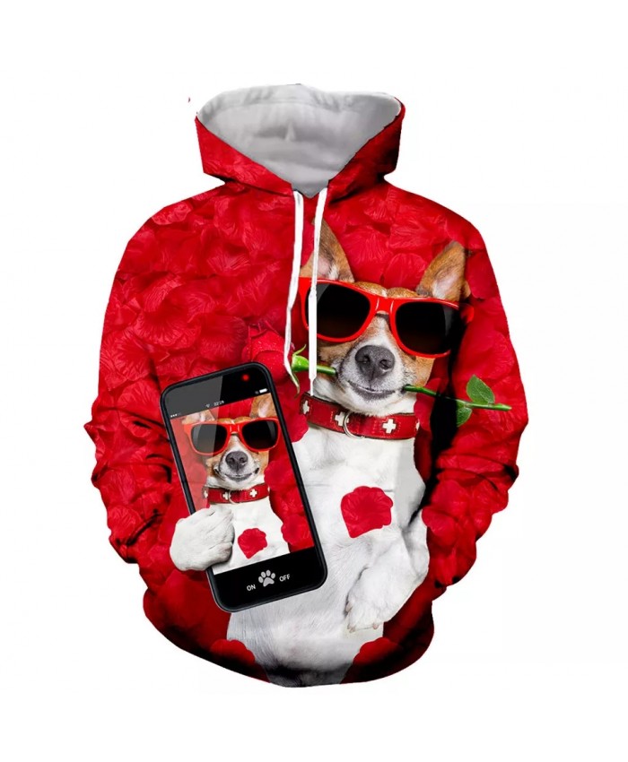 Animal dog Fashion Long Sleeves 3D Print  Hoodies Sweatshirts Jacket Men women tops