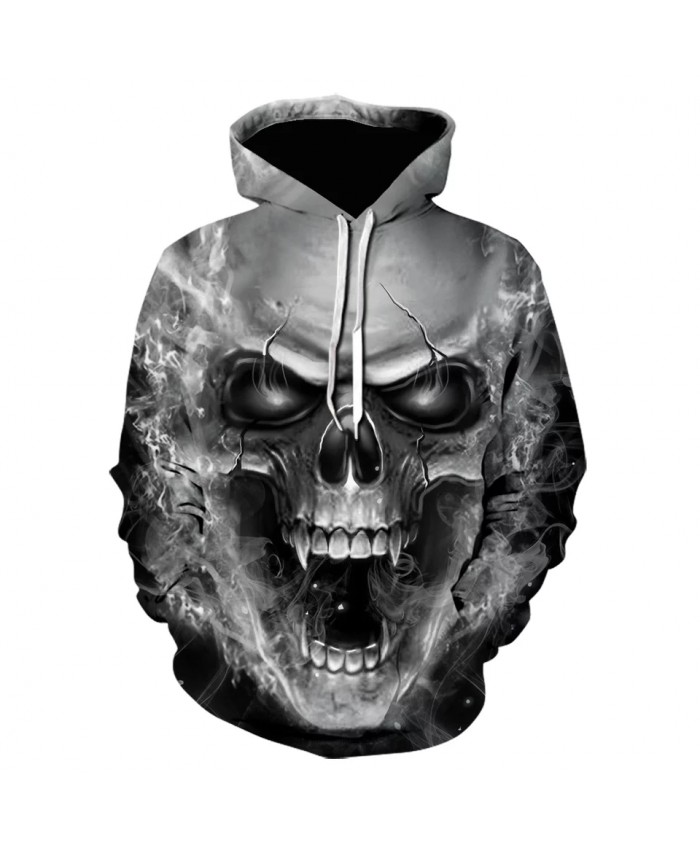 2021 Autumn New Men's And Women's Hoodie 3d Printing Mirror Black Skull Bone Sweatshirt Fashion Hip-hop Casual Pullover Coat