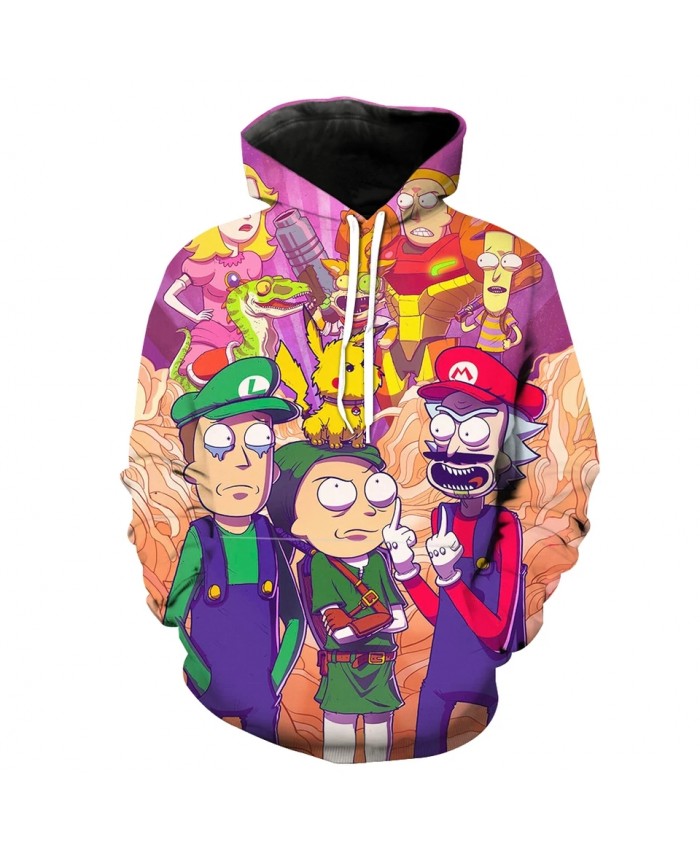 Men's Fashion 3D Hoodie Fun cartoon character print sweatshirts