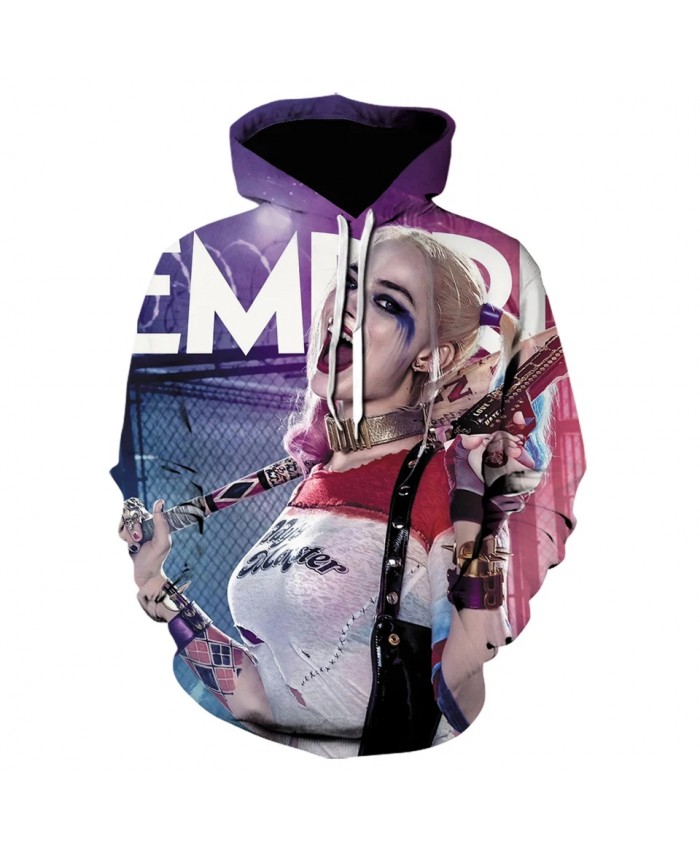 2021 Fall New Suicide Squad Wild Harley Quinn 3d Printed Men's And Women's Hoodie Fun Street Hip Hop Harajuku Pullover