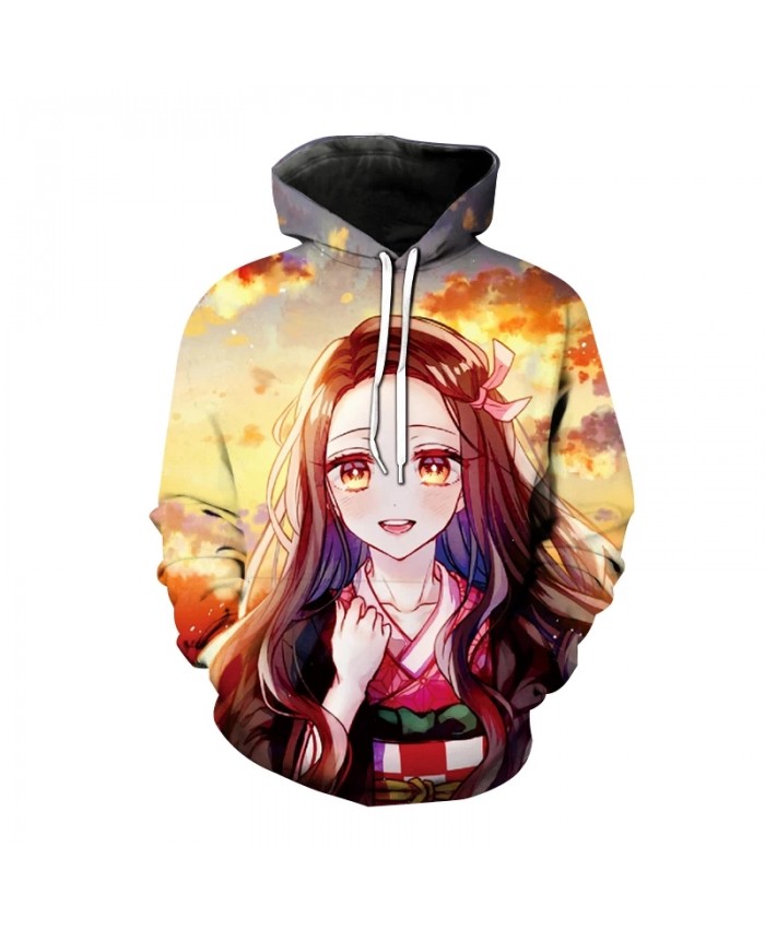 20211 Spring And Autumn Anime 3d Printing Men's And Women's Fashion Hooded Sweatshirt Hip-Hop Pullover Casual Caot
