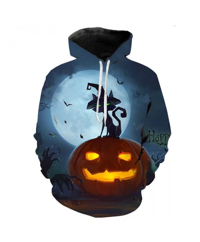Autumn And Winter New Fashion Halloween Pumpkin 3d Printed Men's And Women's Hoodie Children's Sweatshirt Casual Coat