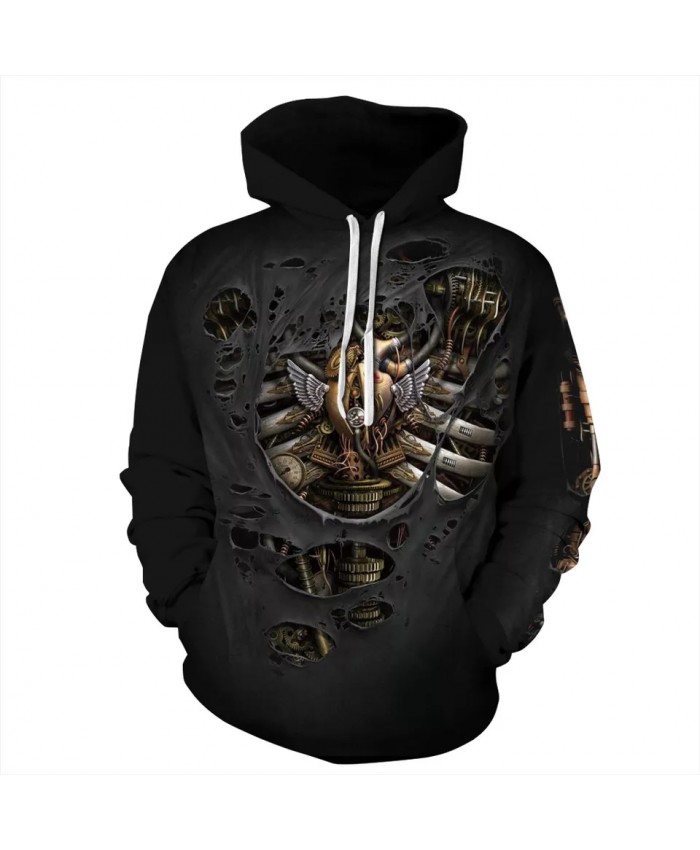 3D Hoodie Hoodies Streetwear Hip Hop Sweatshirts Hoodie Harajuku Print Mechanical Body Pullover Hooded