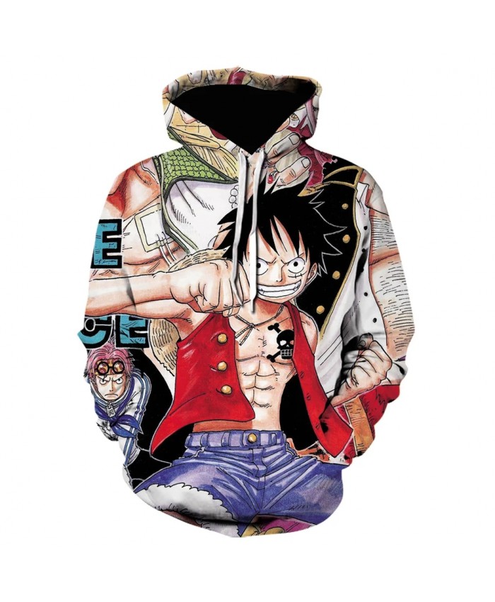 Spring And Autumn Men's And Women's Hoodies Fashion 3d Printing Luffy Children's Cartoon Anime Pullover Casual Top