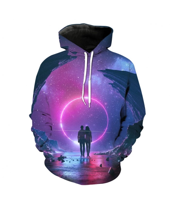 Pink Starry Sky Sweet Couple Fun Fashion 3D Sportswear