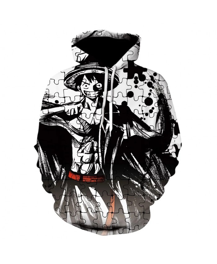 2021 Fall/Winter Luffy Japanese Anime Men's And Women's Hoodie Pirate King 3d Printing Children's Cartoon Sweatshirt Casual Coat