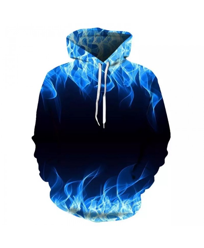 Autumn And Winter New Red Blue Flame 3d Printing Hoodie Men's Sports Fashion Cool Hoodie 3d Pullover Sportswear Dropshipping