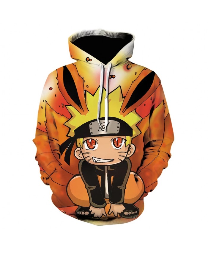 Autumn New Anime Naruto 3d Printing Men's Hoodie Fashion Street Clothing Children's Creative Sweatshirt Cartoon Hooded