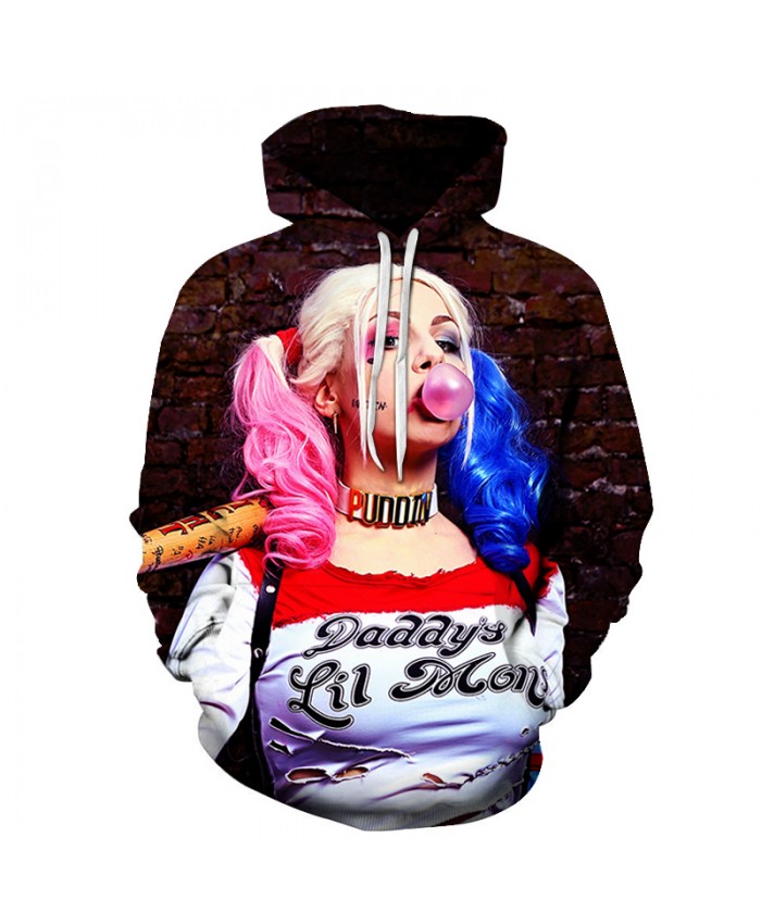 2021 Anime Harley Quinn series Sweatshirt fashion Men Women Long sleeve Outerwear Novelty Funny 3D Hooded sweatshirts The jacket