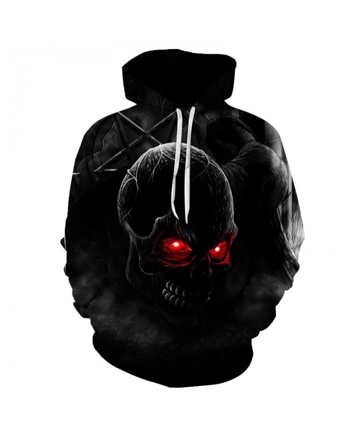 2021 Autumn Winter Fashion Men/women Hoodies Red eyes Skull head Hooded Hoody Sweatshirt 3D lovely Tracksuits