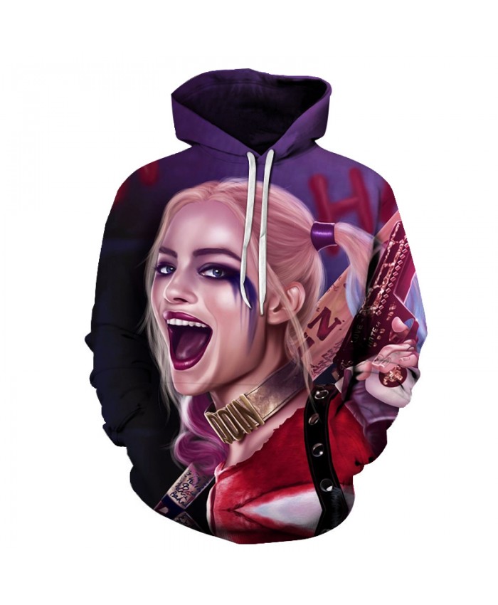 2021 Hot Sale Suicide Squad Cosplay Hoodies Sweatshirts Harley Quinn Hoodies Novelty Funny 3D Hooded sweatshirts Set head jacket
