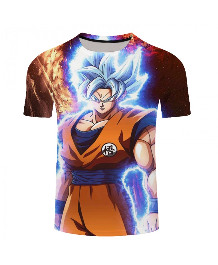 2021 New Summer Fashion Cartoon T Shirt Men/Women Anime Dragon Ball Funny 3d Print Goku Unisex Top Casual Short T-Shirt C