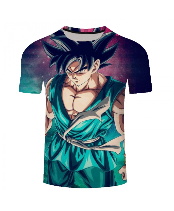 2021 New Summer Fashion Cartoon T Shirt Men/Women Anime Dragon Ball Funny 3d Print Goku Unisex Top Casual Short T-Shirt D