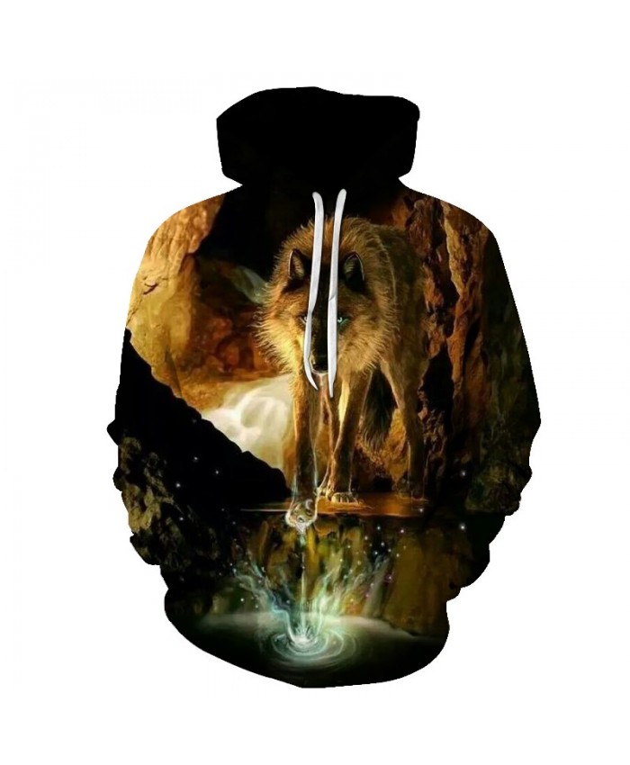 2021 3D Hoodies Men Wolf Hoody Animal Sweatshirt Harajuku Tracksuit Pullover Jacket Streetwear Coat Print Drop Ship