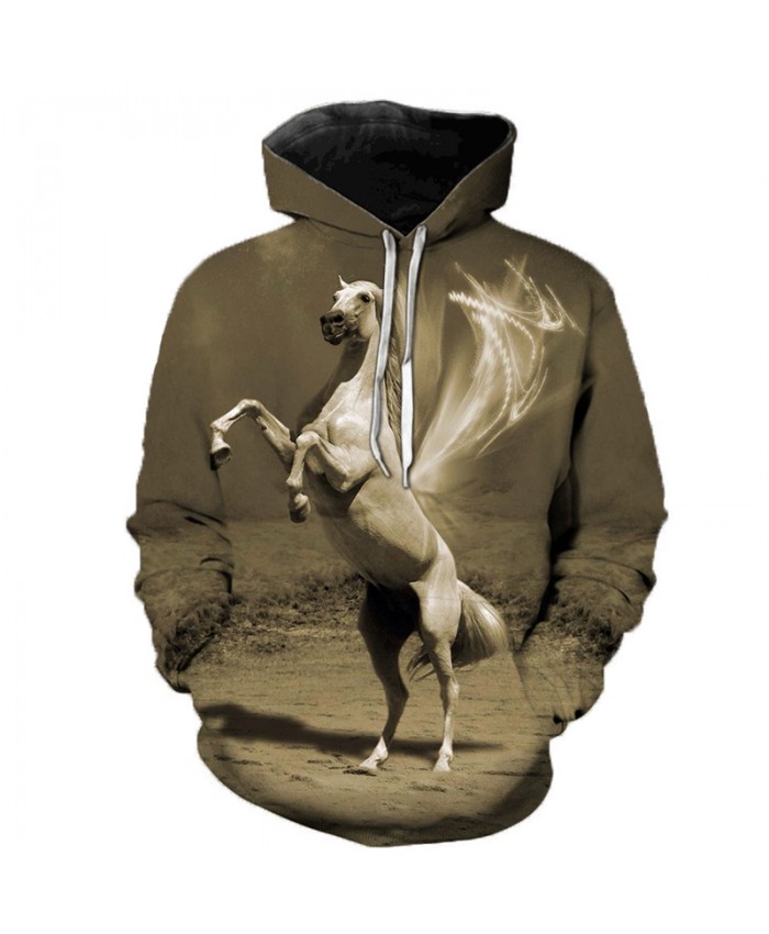 2021 Animal Horse Creative 3D Printed Hooded Sweatshirts Men Women Fashion Casual Harajuku Outerwear Hip Hop Streetwear Hoodies E