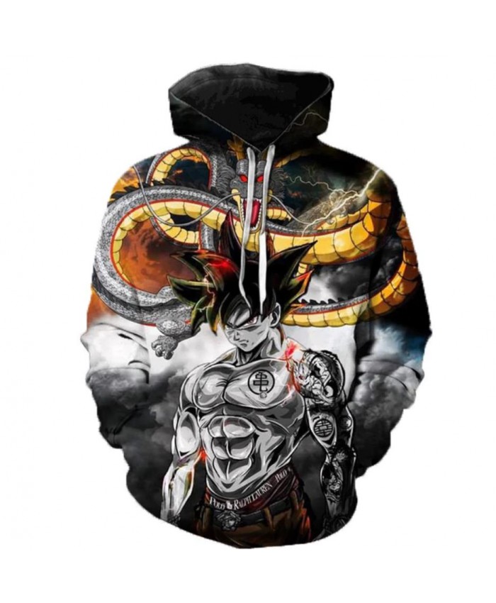 2021 Anime Dragon Ball Super Hoodie Male 3D Sweatshirts Super Saiyan Goku Printed Outwear Teen Boy Cartoon Hoody Pullover B