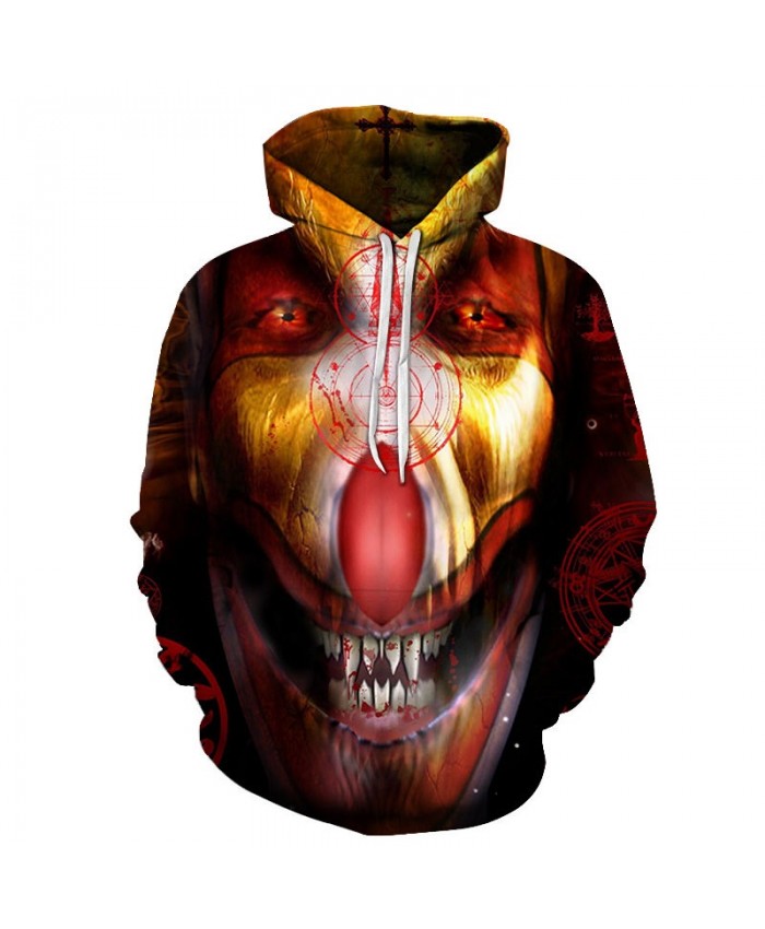2021 Desolation Eyes Clown 3D Printed Men Pullover Sweatshirt Clothing for Men Custom Pullover Hoodie Men Streetwear