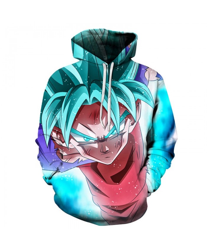 2021 Hoodie 3D printed Cyan Hair Men Pullover Sweatshirt Pullover Hoodie Casual Hoodies Fashion Men Brand Tracksuits