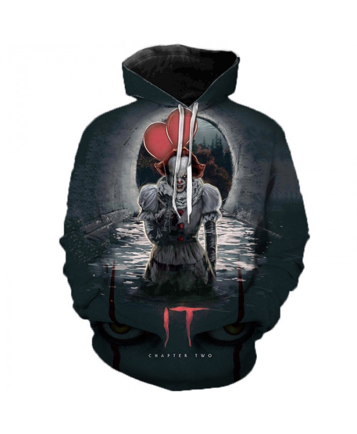 2021 Horror Movie IT Clown 3D Printed Hoodie Sweatshirts Freddy Jason Film Pullover Men Women Casual Hip Hop Oversized Hoodies