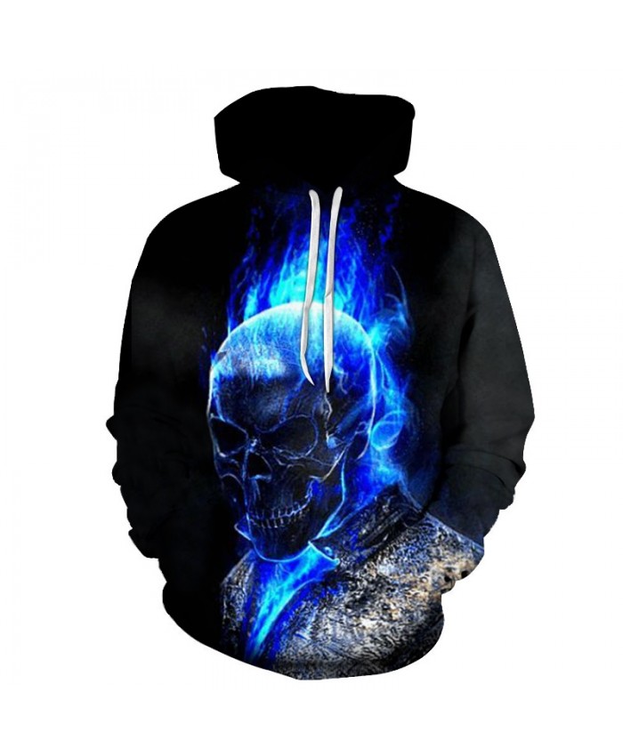 2021 Motorcycle & Flame Printed Hoodies Unisex Mens Skull Hoodie Autumn Sweatshirt Pullover Streetwear Drop Ship