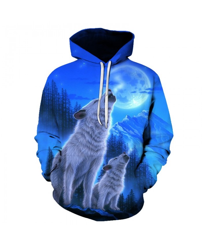2021 NEW 3D Wolf Hoodies Men Print Sweatshirt With Hood Tracksuit New Pullover Hooded Autumn Coat Hoody Drop Ship