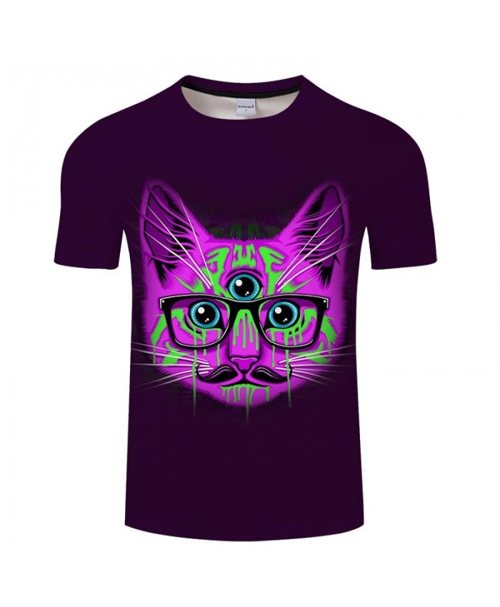 2021 New 3D Printed Green Tears Cat Men tshirt Crossfit Shirt Casual Summer Short Sleeve Male tshirt Brand Men