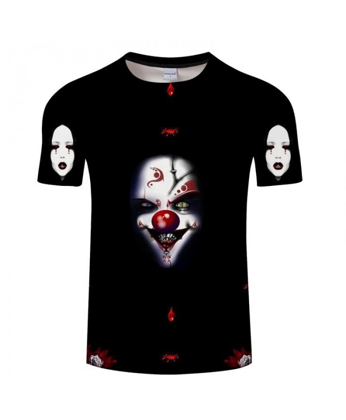 2021 New 3D Printed Wicked Clown Men tshirt Crossfit Shirt Casual Summer Short Sleeve Male tshirt Men Round Neck Top