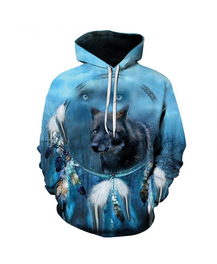2021 New Animal Hoodies Sweatshirt 3D Wolf Hoody Men Tracksuit Brand Hooded Streatwear Coat Male Pullover DropShip