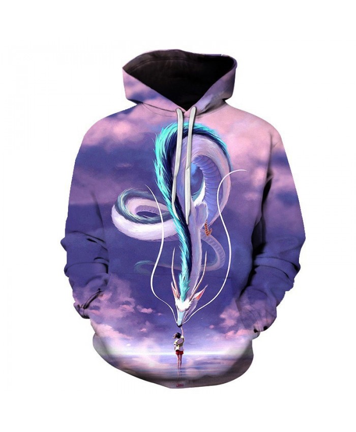 2021 New Arrival Personality 3D Printed Unisex Hooded Sweatshirts Spirited Away Anime Casual Hoodie Fashion Streetwear Hoodies