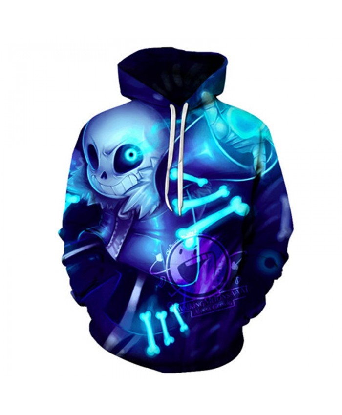 2021 New Blue Bone Undertale 3D Print Mens Pullover Sweatshirt Fashion Casual Men Hoodies Custom Pullover Hoodie