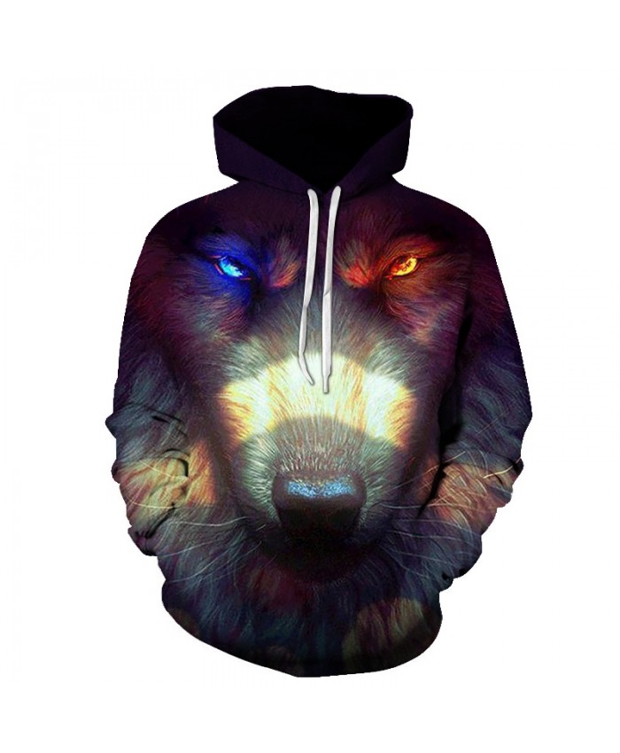 2021 New Brand Hip Pop Men's 3D Wolf Hooded Hoodies Sweatshirts Male Loose Long Sleeve Pullover Novelty Slim Hooded Tops Coat
