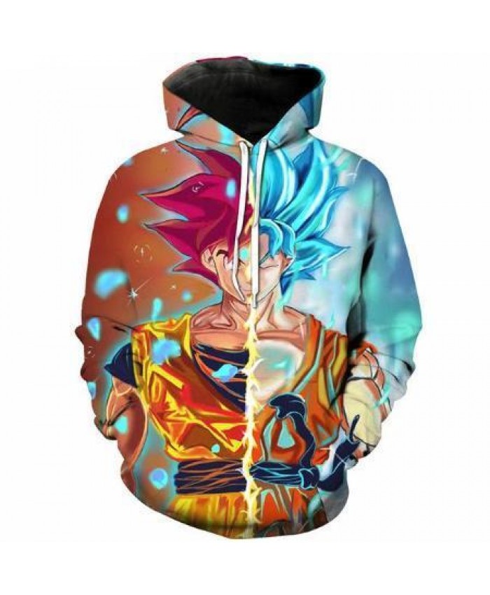 2021 New Fashion 3D Hoodeds Anime Dragon Ball Z Goku Super Saiyan Sweatshirt 3D Print Pullover Men Women hoody