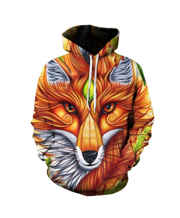 2021 New Fox 3D Hooded Sweatshirts Men/women Tracksuits Tops Print Wolf Hoodies man Thin Autumn Sweatshirts hip hop Hoodies