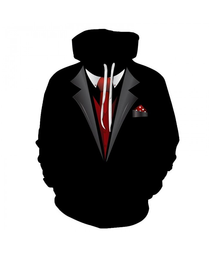 2021 New Red Tie 3D Print Men Pullover Sweatshirt Clothing for Men Casual Fashion Hoodies Men Streetwear Sweatshirt