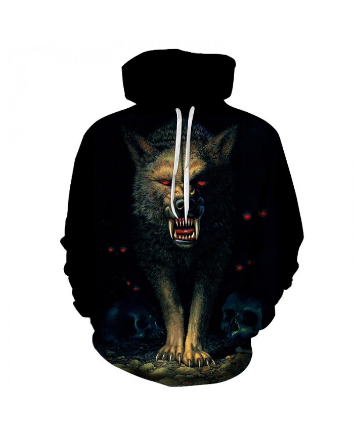 2021 New Sharp teeth Wolf Hoodies Streetwear Sweatshirt Casual Hoody Men 3D Pullover Harajuku Tracksuit Male HipHop DropShip