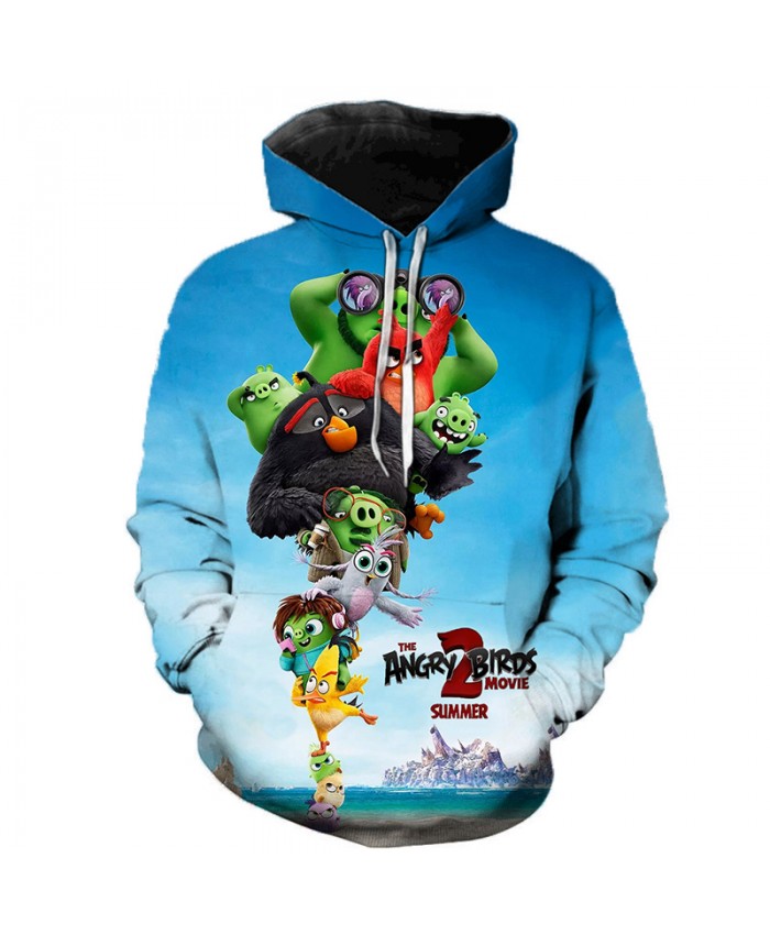 2021 New Style 3D Printed The Angry Birds Movie 2 Hooded Sweatshirts Hot Sale Men Women Streetwear Angry Birds 2 Casual Hoodies