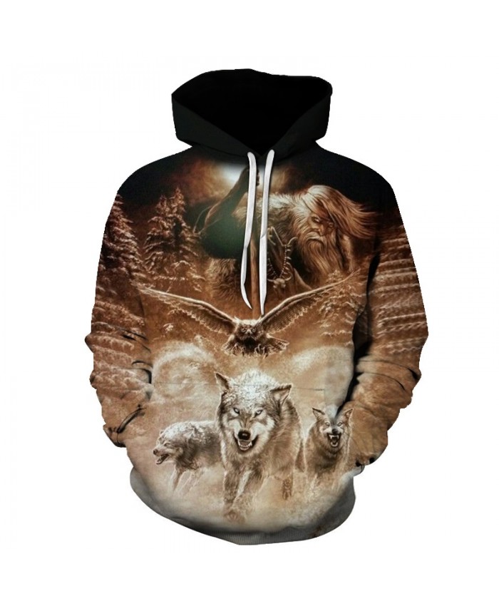 2019 New Blue rose Wolf Hoodies Men 3D Sweatshirts Harajuku Hoody ...