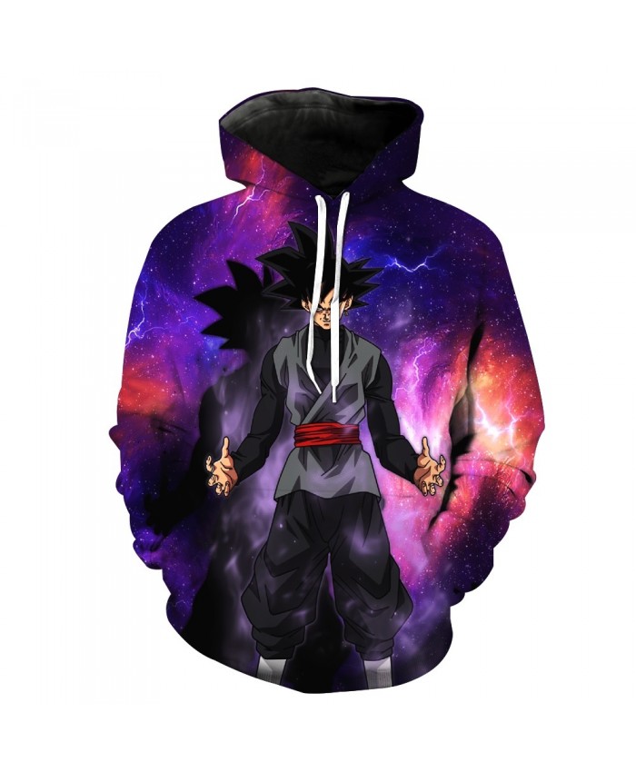 2021 New Women/Men Pocket Hooded Sweatshirt Cool Black Goku Prints Hoodie Galaxy Dragon Ball Z Hoodies Pullover