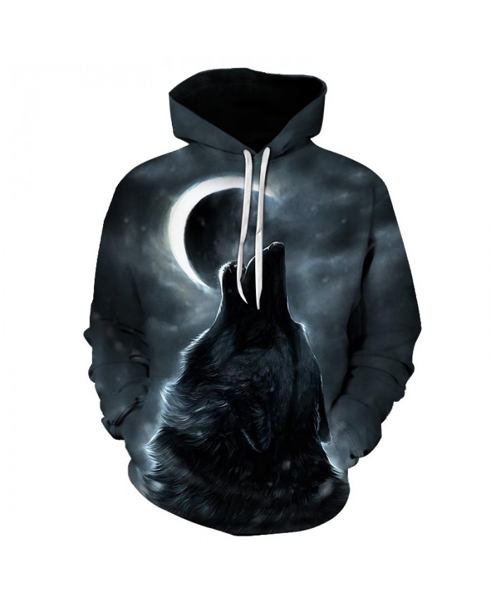 2021 New hoody Men/Women Brand Hooded Hoodies moon Print Double Wolf Cool Thin 3d Sweatshirts Tracksuits Tops