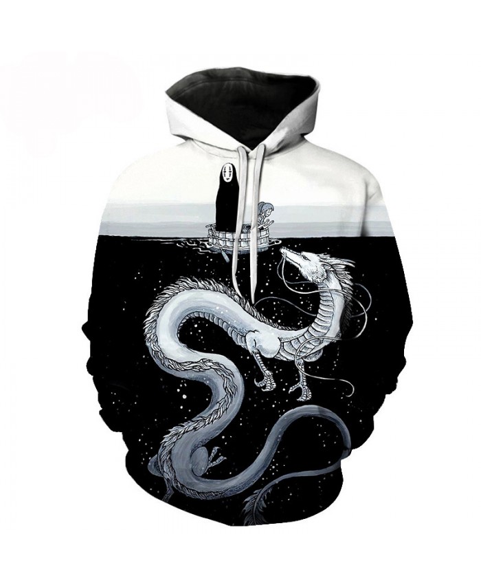 2021 Personality 3D Printed Unisex Hooded Sweatshirts Spirited Away Anime Casual Hoodie Fashion Streetwear PLus Size Hoodies