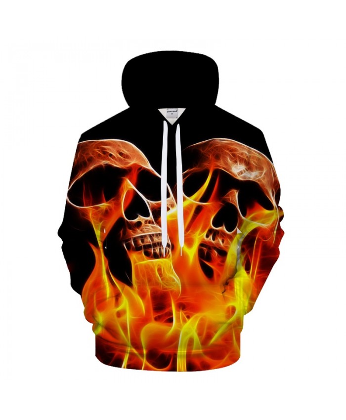 2021 Skull 3D Hoodies Men Women Hoody Fire Printed Sweatshirt Brand Tracksuit Pullover Coat Hooded Coat Drop Ship