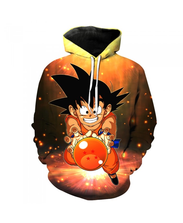 2021 fashion Men Women Hooded Sweatshirt Black Pocket Hoodies Vintage Dragon Ball Z Kid Goku 3D Hoodie Outerwe