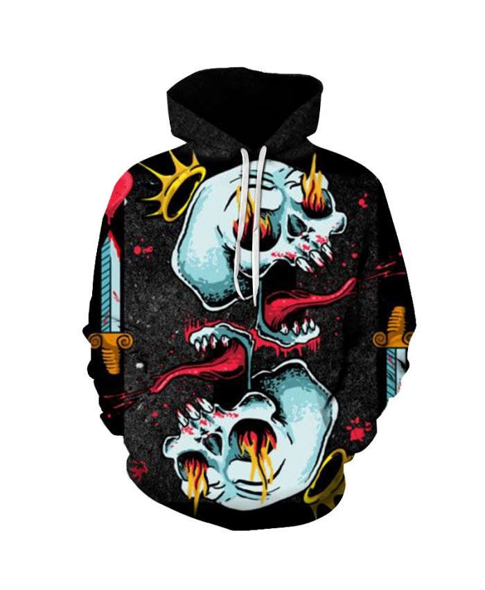 2021 new skull Hoodies Sweatshirts Unisex 3D Print Pullover Funny Rock Tracksuits Hooded Jackets Fashion Thin Outwear A