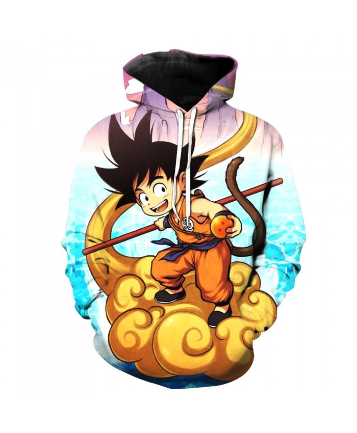 2021 spring and autumn couples installed explosions Dragon Ball 3D Goku print hooded sweater