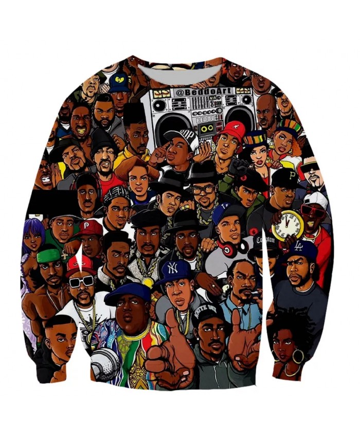 Hip Hop Music Singer 2pac Fashion Long Sleeves 3D Print  Cat Hoodies Sweatshirts Jacket Men women tops