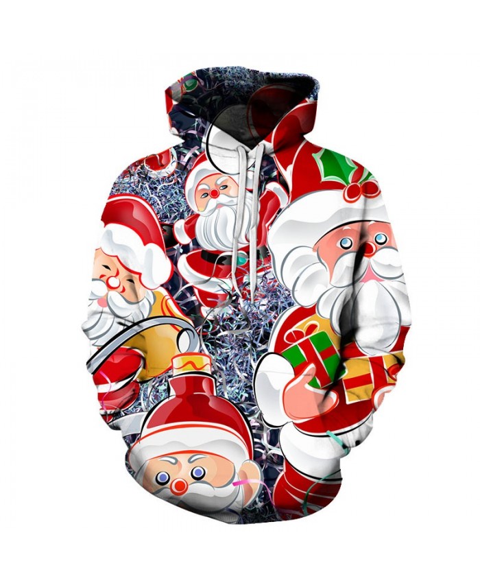 2021 Christmas Casual Fashion 3D Printed Hoodies Men Those Santas came to the pattern