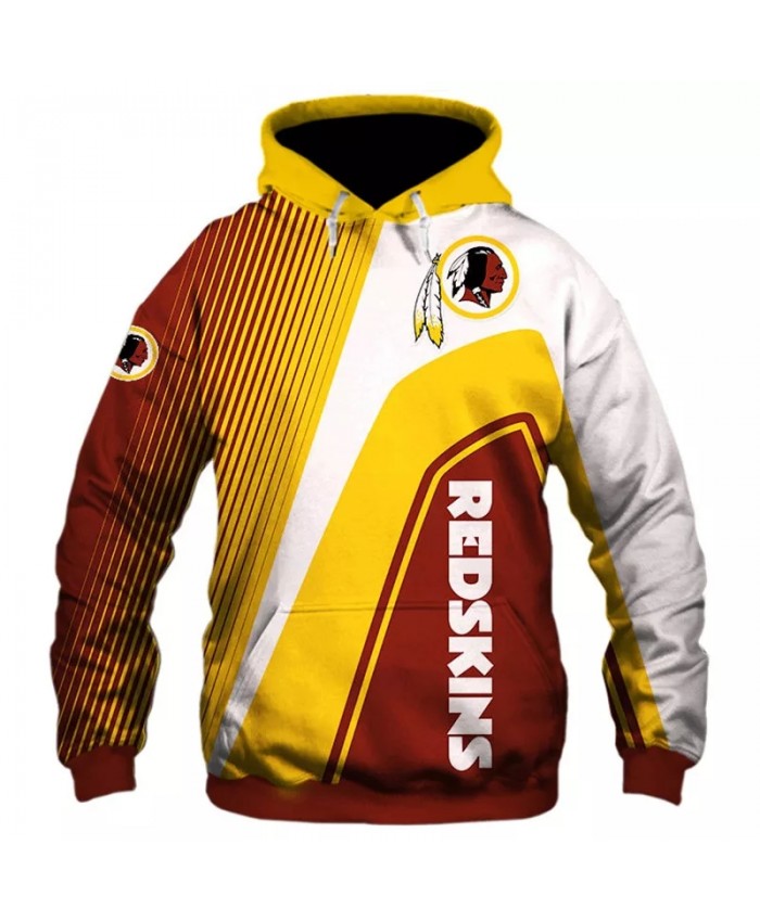 Washington fashion cool Football 3d hoodies sportswear Brown yellow white stitching feather print Redskins sweatshirt